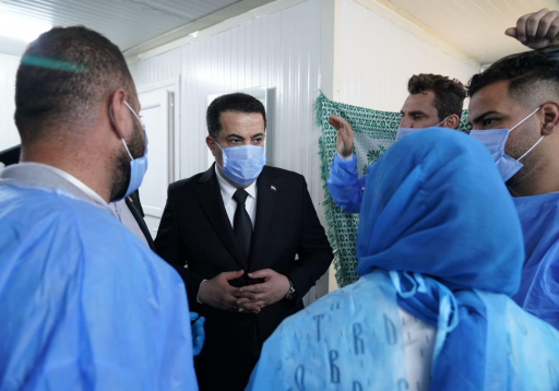 السوداني يزور المصابين في حادثة حريق قضاء الحمداني