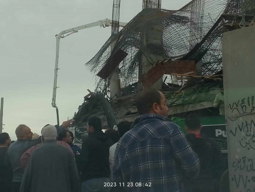 اصابة 3 عمال اثناء انهيار بناية قيد الانشاء وسط ال