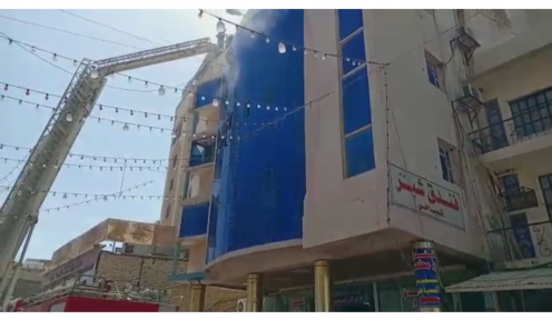 انقاذ نزلاء حاصرتهم النيران و الغازات في فندق بالن