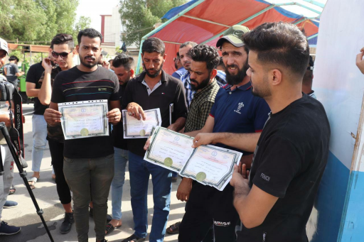 خريجو المعاهد في البصرة ينظمون وقفة احتجاجية للمطا