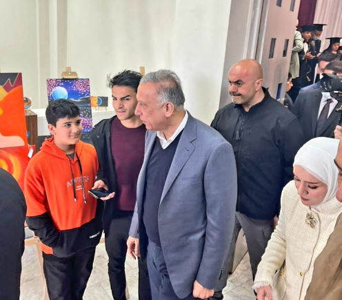الكاظمي يزور اكاديمية المحاربين الصغار من ذوي الهم