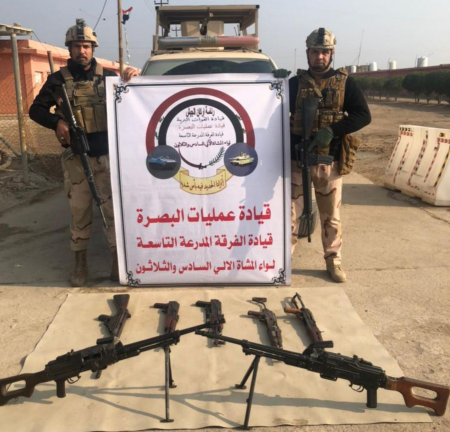 عمليات البصرة تنفذ عمليات تفتيش  بالقرب من الحدود 