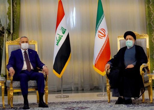 الرئيس الايراني يستقبل الكاظمي 