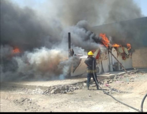 اخماد حريق اندلع في معمل سمنت ميسان 