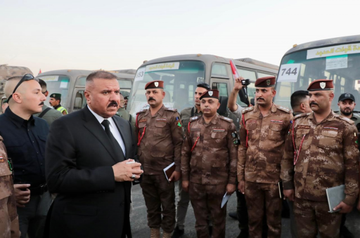 وزير الداخلية   يتفقد ساحة نقل الزائرين ومعامل الث