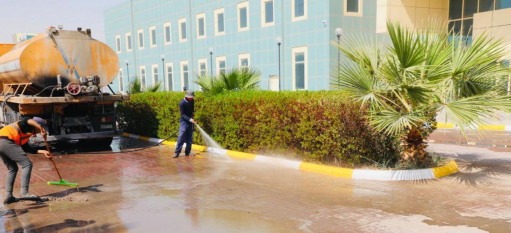 المباشرة بانجاز الأعمال الخارجية للمستشفى الألماني