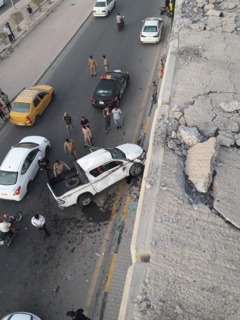 وفاة سائق اثر سقوط مركبته من اعلى مجسر في البصرة
