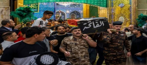تشيع  في النجف وكربلاء لجثامين شهداء القصف التركي 