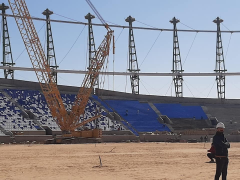 نسبة انجاز الاعمال بملعب الميناء الاولمبي في البصر