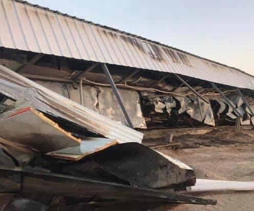 حريق كبير يلتهم حقول دواجن استثمارية غربي البصرة 