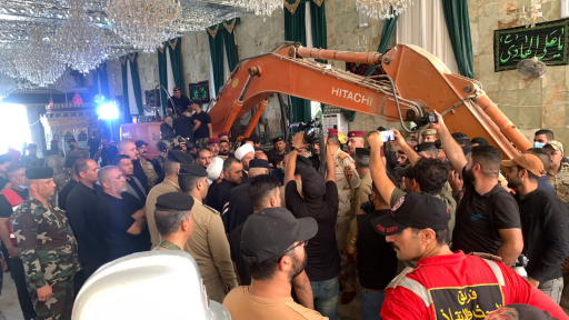 وفد التيار الصدري يصل الى لموقع حادث (القطارة) في 