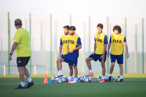 المنتخب الوطني يختتم تدريباته قبل مواجهة قطر 