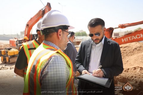 محافظ  النجف مشروع مجاري حي النداء  سيسهم في تحسين الواقع الخدمي لأهالي الحي  والمناطق المحيطة به