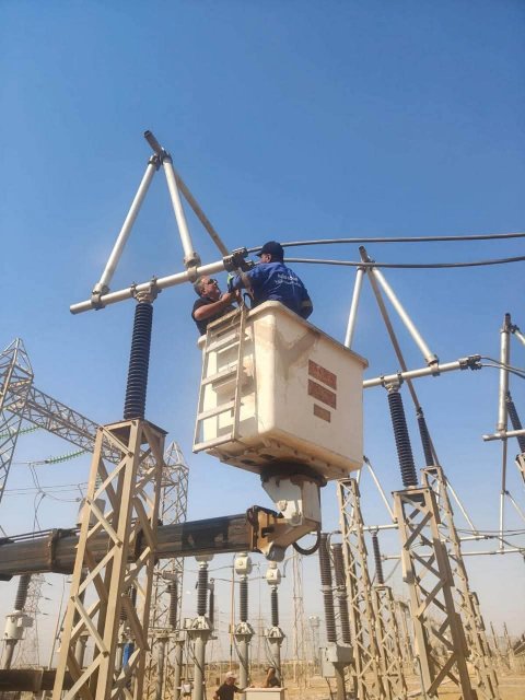 ملاكات نقل الطاقة الجنوبية تنجز اعمال الصيانة الطارئة وتعالج نقاط الضعف الحرارية في محطة خور الزبير التحويلية