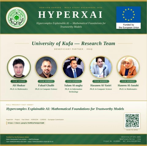 اول جامعة عراقية .... جامعة الكوفة تشارك في مشروع HyperXAI الأوروبي   ضمن التحالف الدولي للمشروع