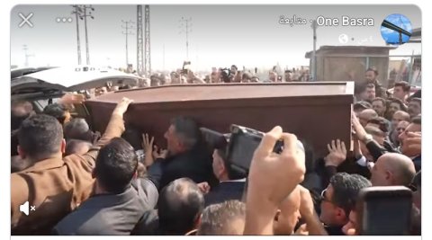 البصرة تشيع  جثمان عضو مجلس المحافظة الراحل جعفر الحجاج 