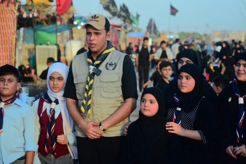 قسم تربية قضاء الصادق ينظم موكبًا كشفيًا خدميًا لخدمة زوار الأربعين