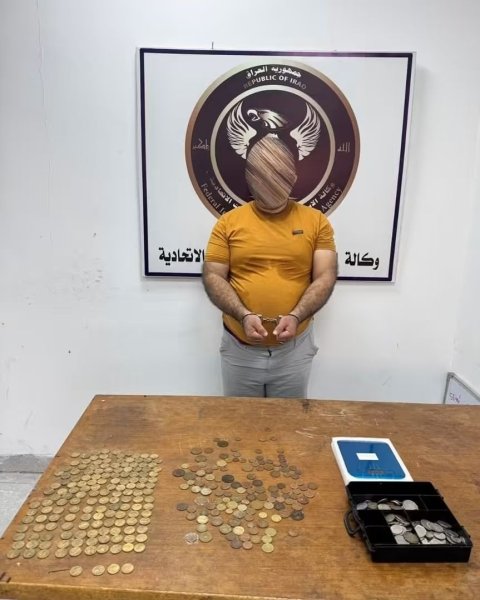 وكالة الاستخبارات تضبط 590 عملة يشتبه بأثريتها وتلقي القبض على مروجها في نينوى