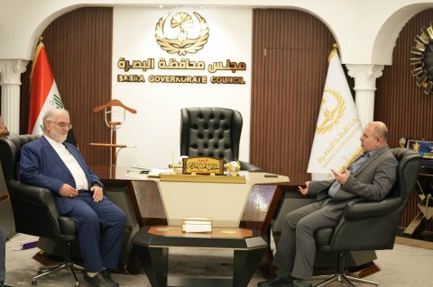 رئيس مجلس محافظة البصرة يستقبل القنصل الإيراني بمناسبة انتهاء مهام عمله
