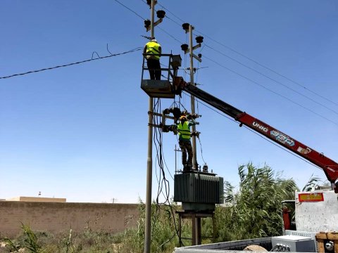 توزيع كهرباء ميسان ينجز مشروع تأهيل شبكة قرى الجانب الأيسر في علي الغربي بنسبة 100%