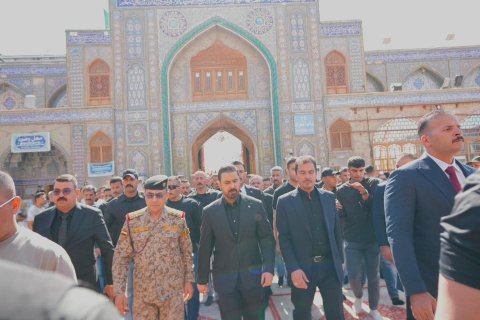الزيدي يشارك في تشييع الجثمان المراجع الديني الشيخ الفياض في مدينة الكاظمية المقدسة