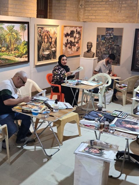 /  فن الرسم بالألوان المائية / في ورشة  احتضنتها جمعية التشكيليين  بالبصرة