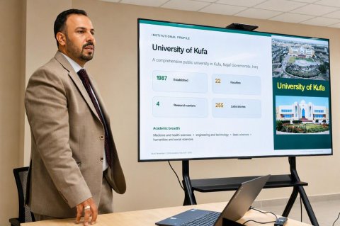 تدريسي من جامعة الكوفة يلقي أربع ورش تخصصية في الجامعة التكنولوجية الماليزية