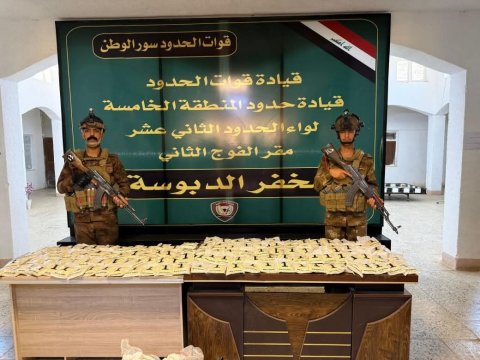 قوات الحدود إحباط ثلاث محاولات لتهريب المخدرات عبر بالونات هوائية تحمل نحو نصف مليون حبة مخدرة غربي الأنبار