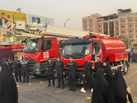الدفاع المدني في النجف ينشر 50 فرقة إطفاء وإنقاذ استعداداً لزيارة الأربعين